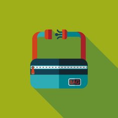 travel bag flat icon with long shadow N11