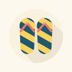 flip flop flat icon with long shadow N14