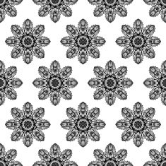 Seamless pattern with flower silhouettes N5