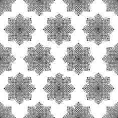 Seamless pattern with flower silhouettes N7