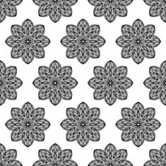 Seamless pattern with flower silhouettes N8
