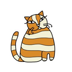 Cute striped cat for your design