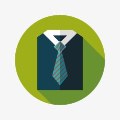 business shirt and tie flat icon with long shadow eps10 N30