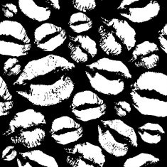 Woman lips pattern on black background Lipstick kiss N2