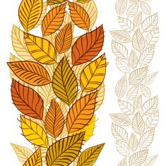 Seamless wallpaper with autumn leaves vertical composition N2
