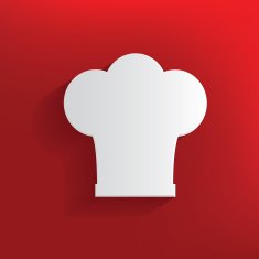 Hat cooking design on red background clean vector