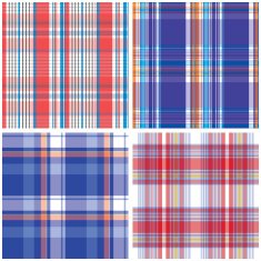 Vector tartan textile texture set N6