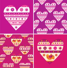 Set of seamless patterns Valentine's Day Wedding Mothers day Vector