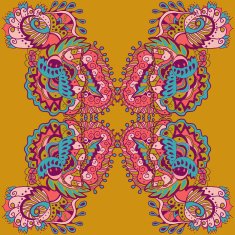 Vector seamless pattern with abstract elements Compound ethnic texture