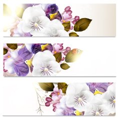 Business cards set in floral style with flowers N2