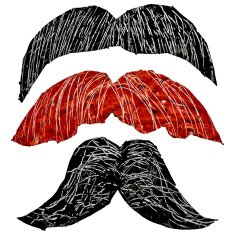 Hipster mustache set painted vector N2