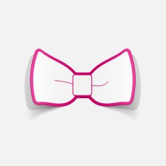 Realistic paper sticker bow N8