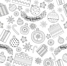 Pattern With Christmas Balls and Gifts N2