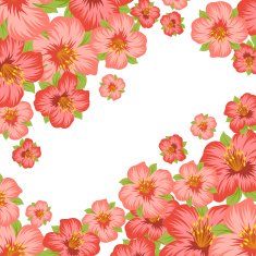 Background or card with pretty stylized flowers
