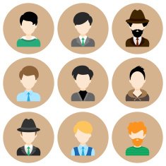 Set of Flat Icons with Man Characters