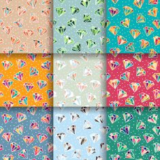 Set of Seamless Patterns with Diamonds