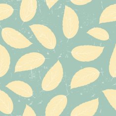 Grunge Retro Leaves Seamless Pattern Background Vector Illustrat