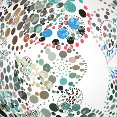 abstract colorful polka dots pattern with gray background