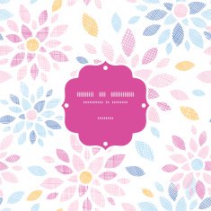 Abstract textile colorful flowers frame seamless pattern background