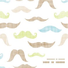 Fun silhouette mustaches frame corner pattern background