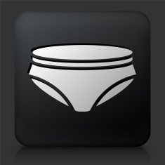 Black Square Button with Underwear Icon