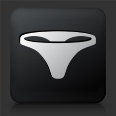 Black Square Button with Underwear Icon N2