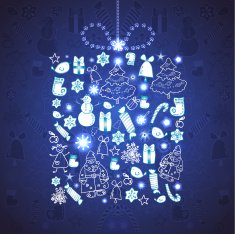 Christmas and New Year vector greeting card