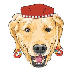 vector funny cartoon hipster dog Labrador Retriever
