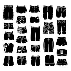 Set short male and female vector icons