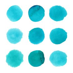 Set of watercolor dots N2