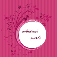 Abstract banner with curls of pink color