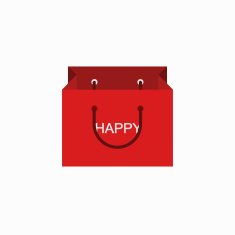 vector modern shopping happy icon on white