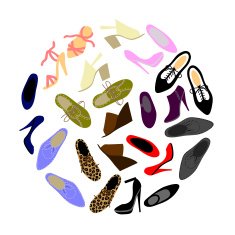 shoes in shape of circle