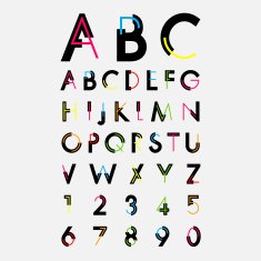 alphabetic fonts and numbers N29
