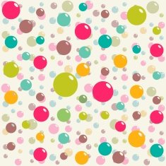Abstract seamless white pattern with colorful balls (vector)