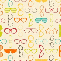 Colorful sunglasses and glasses seamless pattern