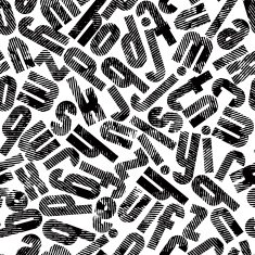 Seamless halftone print textured background alphabet letters