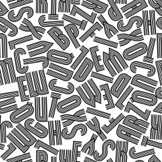 Geometric seamless pattern with letters vector background N2