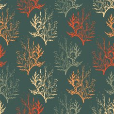 Pattern with leaves on dark background