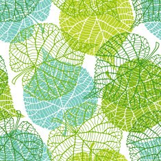 Seamless nature pattern with green leaves N3