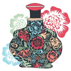 Perfume bottle with floral pattern N2