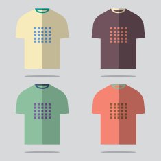 Flat Design T-Shirt Set Vector Illustration N18