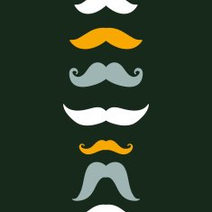 Fun silhouette mustaches vertical seamless pattern background