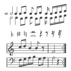 Music notes and icons vector set N4