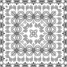 Seamless Outline Floral Pattern N11