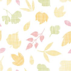 Abstract textile texture fall leaves seamless pattern background