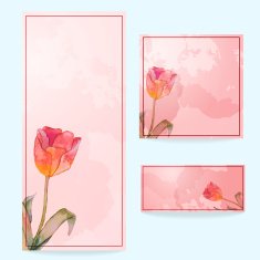 Set of floral wedding cards invitations N6