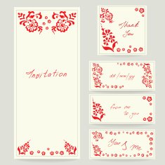 Set of floral wedding cards invitations N8