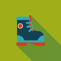 Boot flat icon with long shadow N4