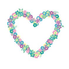 Heart made with flowers
